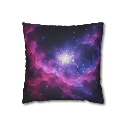 Ethereal Cosmic Voyage - Square Poly Canvas Pillowcase