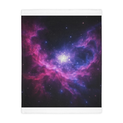 Ethereal Cosmic Voyage - Velveteen Microfiber Blanket (Two-sided print)
