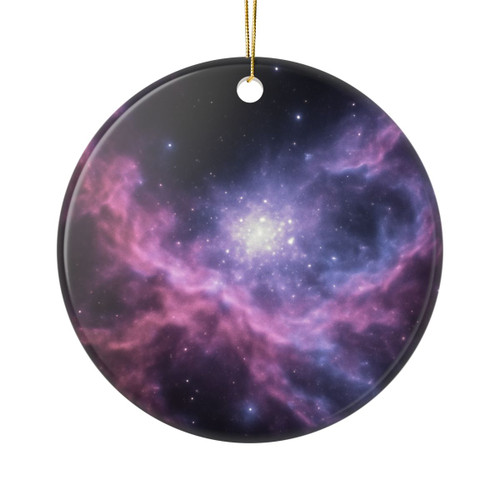 Ethereal Cosmic Voyage - Ceramic Ornaments, 2-Side Print