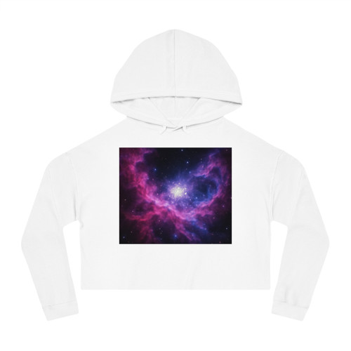 Ethereal Cosmic Voyage - Women’s Cropped Hooded Sweatshirt