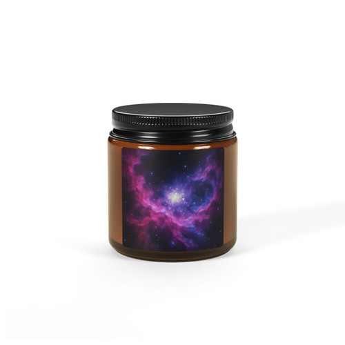 Ethereal Cosmic Voyage - Scented Soy Candle (Multi-Size, Amber Jar)