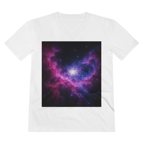 Ethereal Cosmic Voyage - Men's Lightweight V-Neck Tee