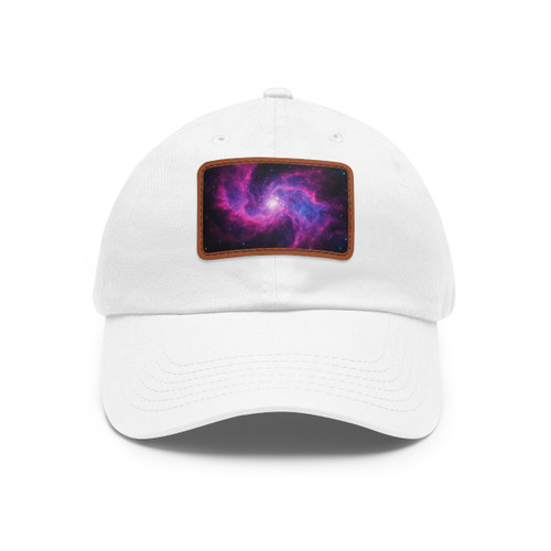 Ethereal Cosmic Voyage - Dad Hat with Leather Patch (Rectangle)