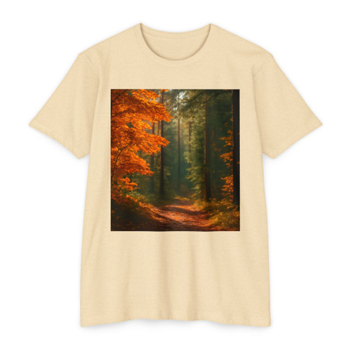 Golden Autumn Retreat - Unisex CVC Jersey T-shirt