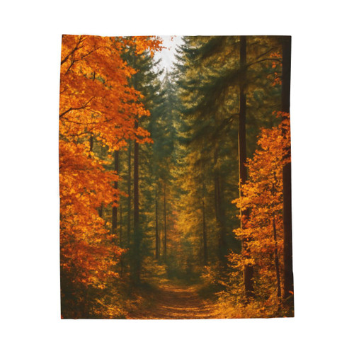 Golden Autumn Retreat - Velveteen Plush Blanket