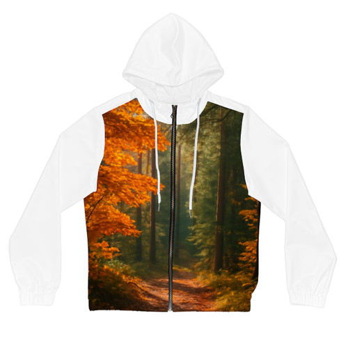 Golden Autumn Retreat - Women’s Full-Zip Hoodie (AOP)