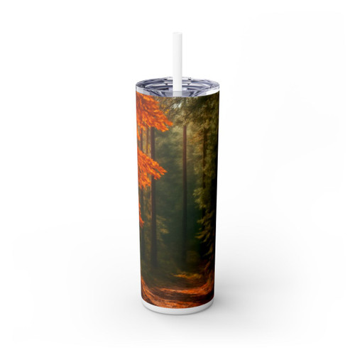Golden Autumn Retreat - Skinny Tumbler with Straw, 20oz