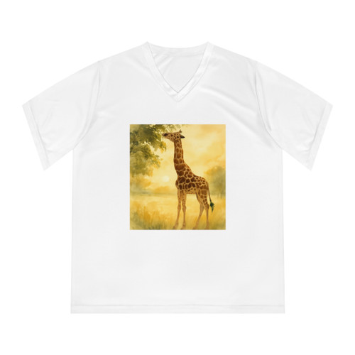 Gentle Giraffe Glow - Women's Performance V-Neck T-Shirt