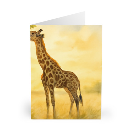 Gentle Giraffe Glow - Greeting Cards (5 Pack)
