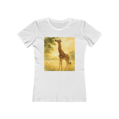 Gentle Giraffe Glow - The Boyfriend Tee for Women