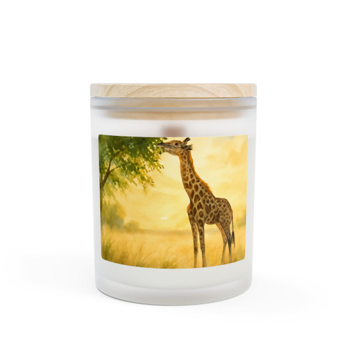 Gentle Giraffe Glow - Frosted Glass Candle, 11oz