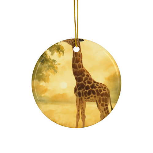 Gentle Giraffe Glow - Decorative Ceramic Ornaments, Double-Sided (1pc, 3pcs, 5pcs, 10pcs)