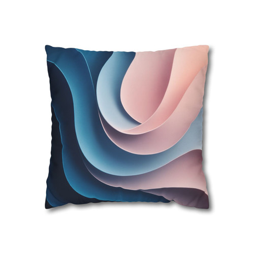 Fluid Harmony Waves - Square Poly Canvas Pillowcase