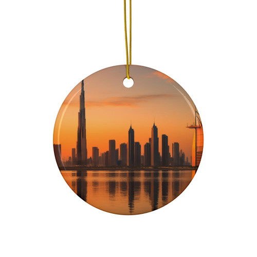 Dubai Desert Mirage - Decorative Ceramic Ornaments, Double-Sided (1pc, 3pcs, 5pcs, 10pcs)