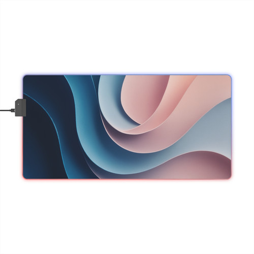 Fluid Harmony Waves - LED Gaming Mouse Pad