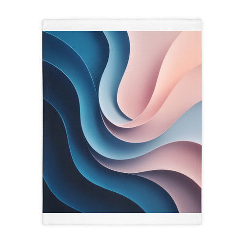Fluid Harmony Waves - Velveteen Microfiber Blanket (Two-sided print)