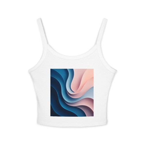 Fluid Harmony Waves - Women's Spaghetti Strap Tank Top