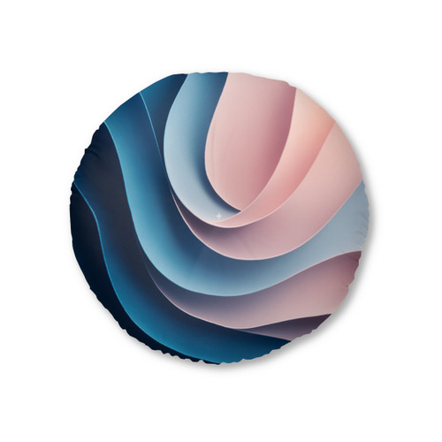 Fluid Harmony Waves - Tufted Floor Pillow, Round