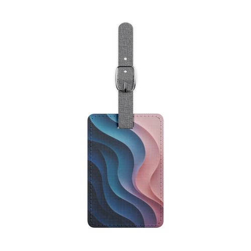Fluid Harmony Waves - Saffiano Polyester Luggage Tag, Rectangle