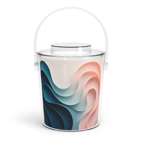 Fluid Harmony Waves - Ice Bucket with Tongs