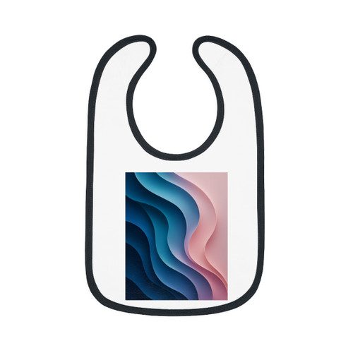 Fluid Harmony Waves - Baby Contrast Trim Jersey Bib