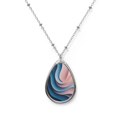 Fluid Harmony Waves - Oval Necklace