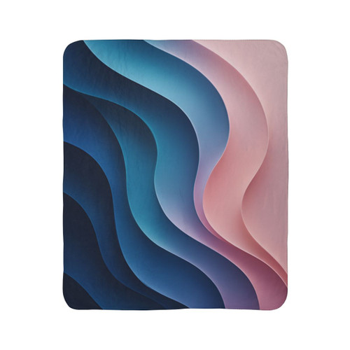 Fluid Harmony Waves - Fleece Sherpa Blanket