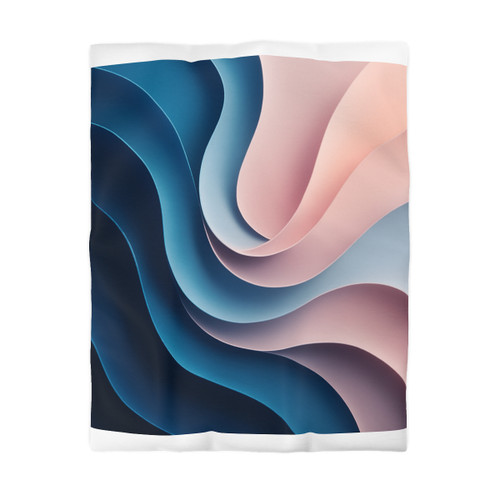 Fluid Harmony Waves - Microfiber Duvet Cover