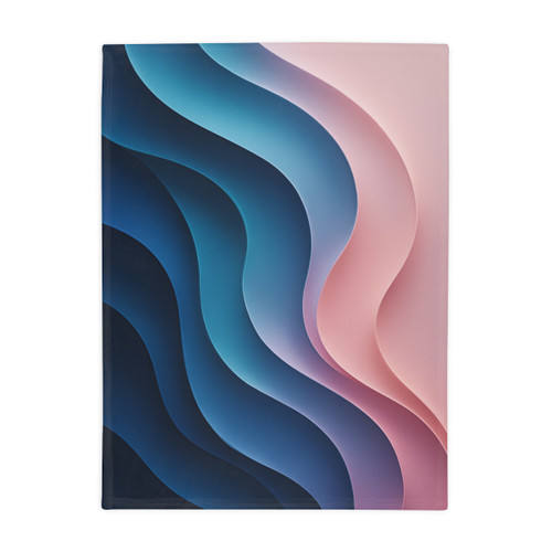 Fluid Harmony Waves - Plush Fleece Blanket