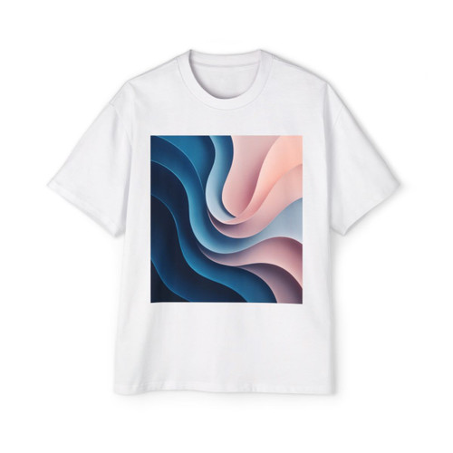 Fluid Harmony Waves - Men's Heavy Oversized Tee