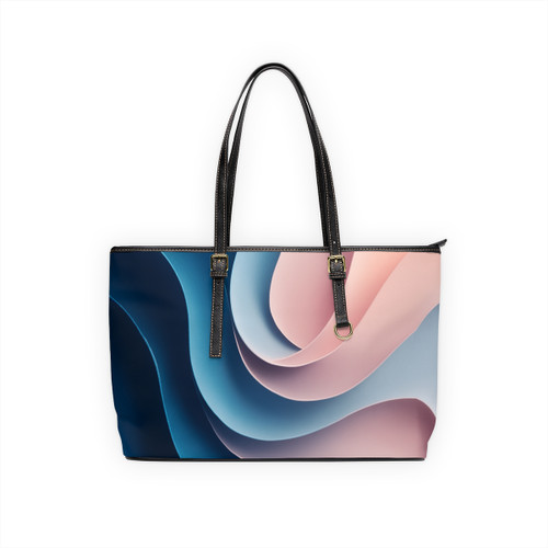 Fluid Harmony Waves - PU Leather Shoulder Bag