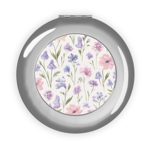 Charming Meadow Bliss - Compact Travel Mirror