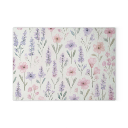Charming Meadow Bliss - Glass Cutting Board