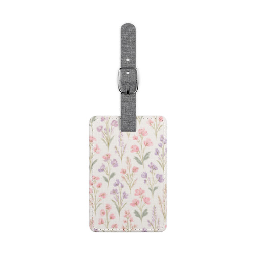 Charming Meadow Bliss - Saffiano Polyester Luggage Tag, Rectangle