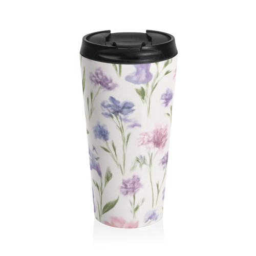 Charming Meadow Bliss - Stainless Steel Travel Mug