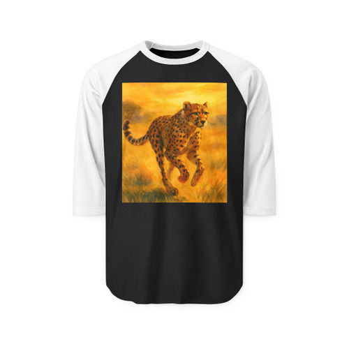 Hunting Grace of the Cheetah - Unisex Three-Quarter Sleeve Raglan Shirt