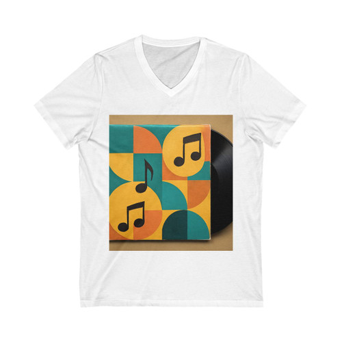 Timeless Vinyl Vibes - Unisex Jersey Short Sleeve V-Neck Tee