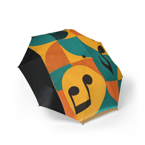 Timeless Vinyl Vibes - Semi-Automatic Foldable Umbrella