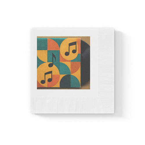 Timeless Vinyl Vibes - White Coined Napkins