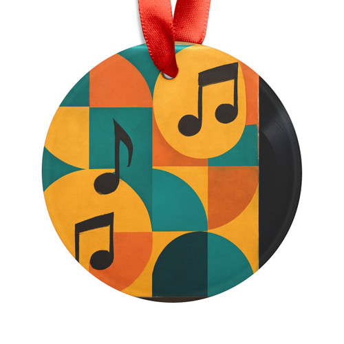Timeless Vinyl Vibes - Acrylic Ornament with Ribbon