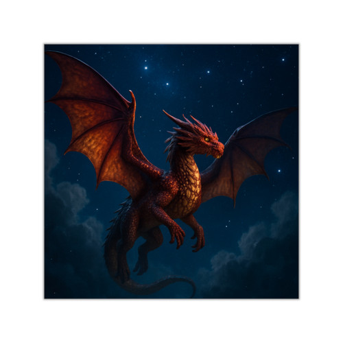 Celestial Fire Drake - Square Vinyl Stickers