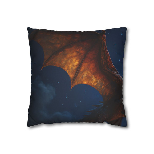 Celestial Fire Drake - Faux Suede Square Pillowcase