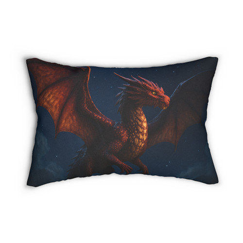 Celestial Fire Drake - Spun Polyester Lumbar Pillow
