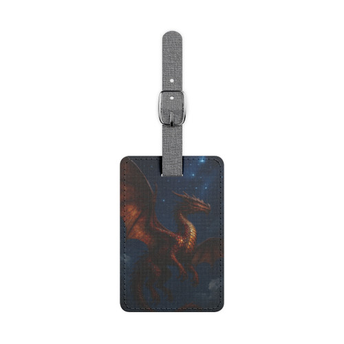 Celestial Fire Drake - Saffiano Polyester Luggage Tag, Rectangle