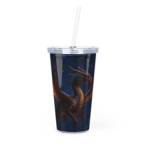 Celestial Fire Drake - Plastic Tumbler with Straw