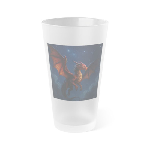 Celestial Fire Drake - Frosted Pint Glass, 16oz