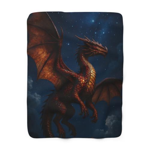 Celestial Fire Drake - Sherpa Fleece Blanket