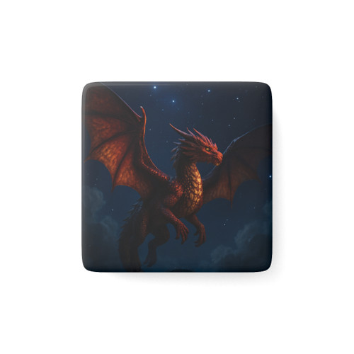 Celestial Fire Drake - Porcelain Magnet, Square