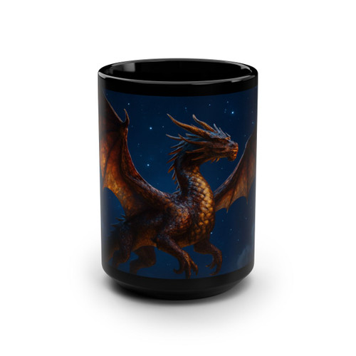 Celestial Fire Drake - Black Mug, 15oz