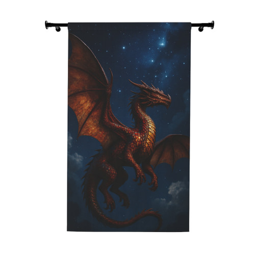 Celestial Fire Drake - Window Curtains (1 Piece)